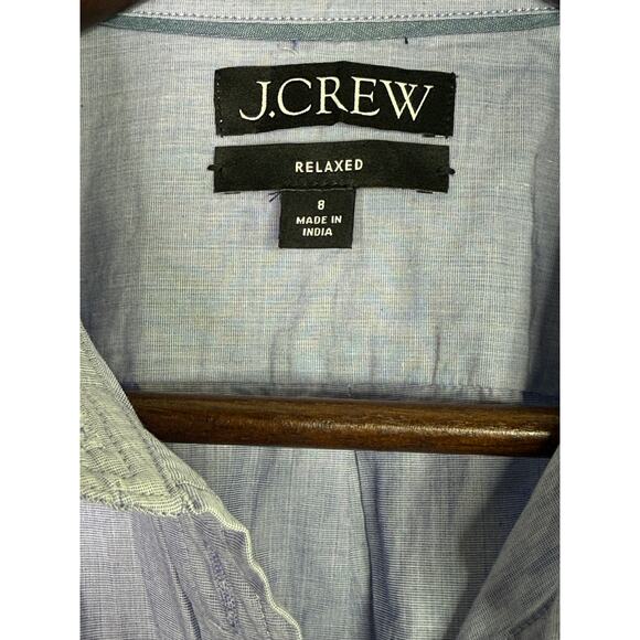 J. Crew Relaxed Fit 100% Cotton Button Down Collar Shirt Longsleeve 8 Peri Blue - Picture 9 of 15